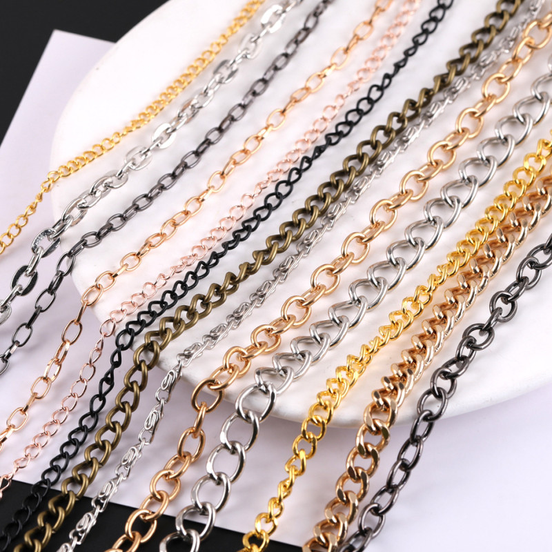 Mixed Metal Chain O-shaped Dense Grinding Thin Aluminum Cross Diy Luggage Clothing