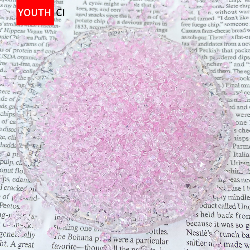 4mm Double-pointed Rhombus Crystal Door Curtain Loose Beads Bracelet with Diy Jewelry