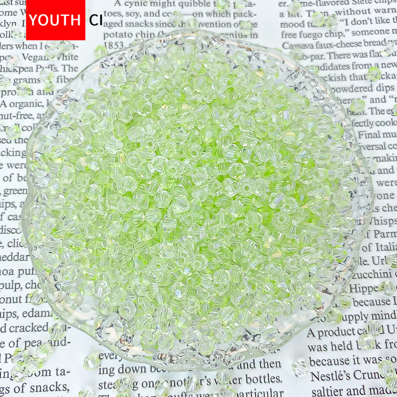 4mm Double-pointed Rhombus Crystal Door Curtain Loose Beads Bracelet with Diy Jewelry