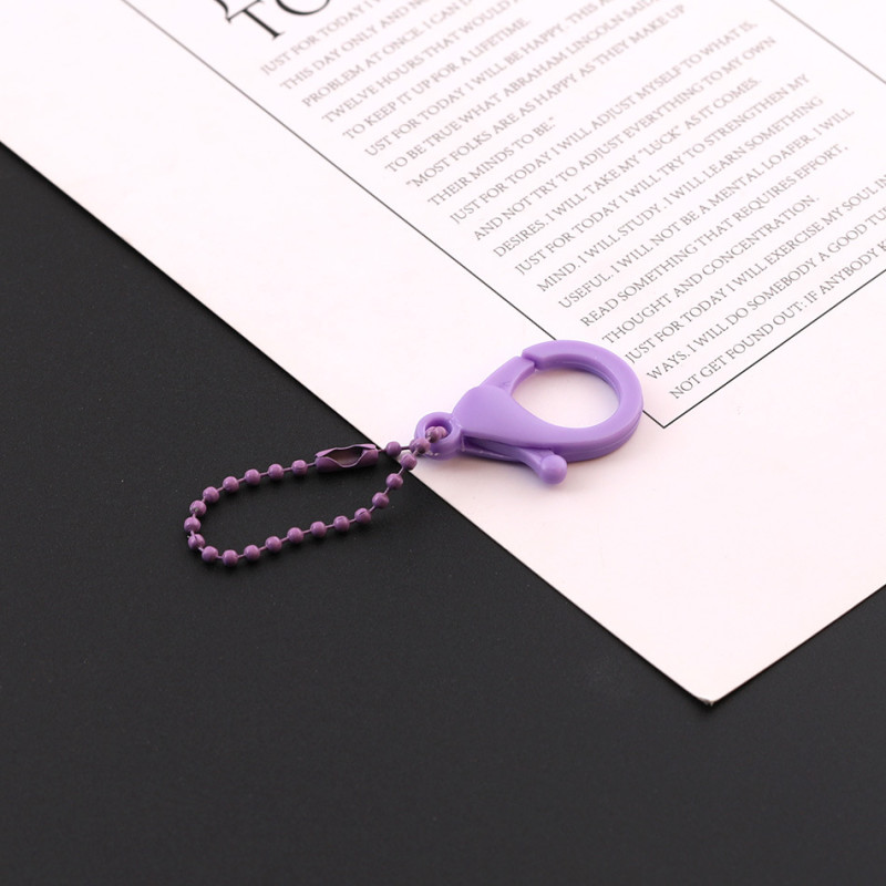 Colorful Plastic Lobster Clasp with Bead Chain Key Handmade Diy Plush Doll Jewelry