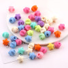 Candy Color Large Hole Star Square Love Bulk Straight Beads Diy Handmade Beaded Hair