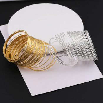 60-100mm Embossed Memory Wire Ring Multi-layer Plain Bracelet Diy Handmade Jewelry