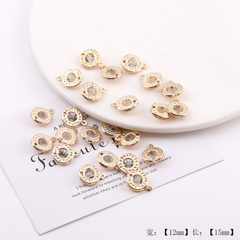 Mixed Style Simple Diamond-encrusted Flower Love Pendant Diy Handmade Bracelet Necklace