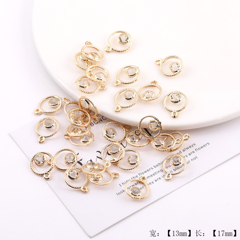 Mixed Style Simple Diamond-encrusted Flower Love Pendant Diy Handmade Bracelet Necklace