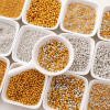 1.5-4mm High Color Retention Golden Silver Glass Rice Beads Isolated Handmade Diy