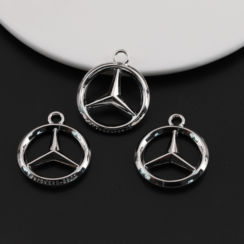 Simple Hollow Imitation Mercedes-benz Car Logo English Letter Alloy Pendant Diy Car