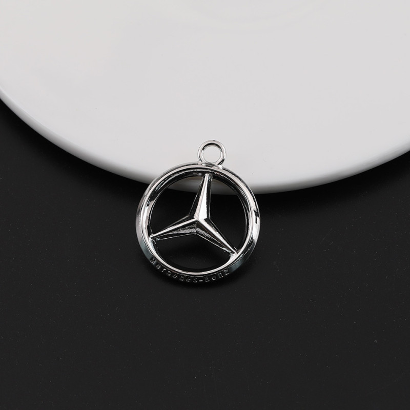 Simple Hollow Imitation Mercedes-benz Car Logo English Letter Alloy Pendant Diy Car