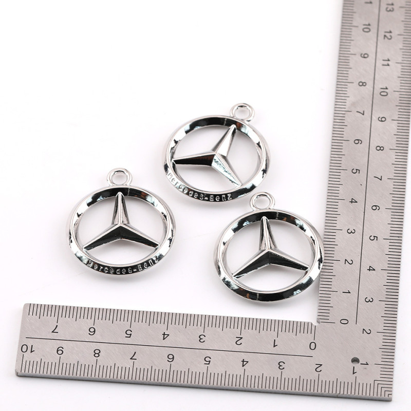 Simple Hollow Imitation Mercedes-benz Car Logo English Letter Alloy Pendant Diy Car