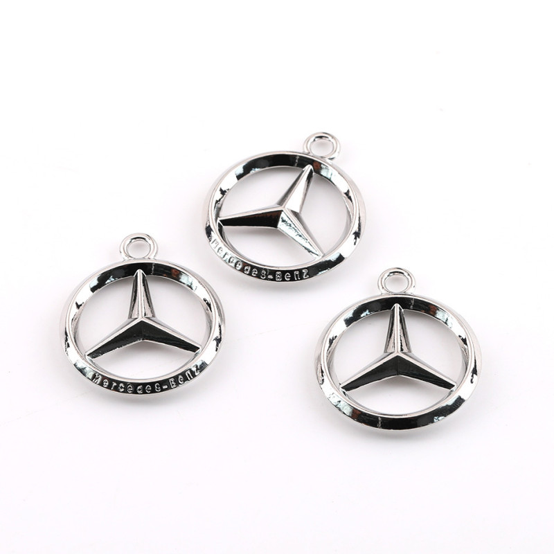 Simple Hollow Imitation Mercedes-benz Car Logo English Letter Alloy Pendant Diy Car