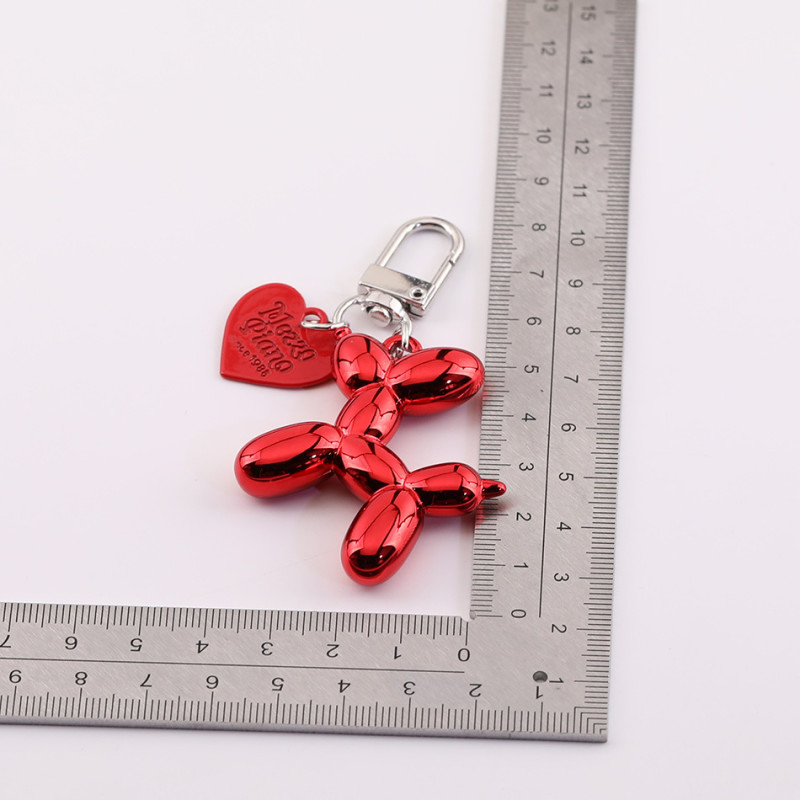 Creative Laser Balloon Dog Keychain Pendant Candy Color Love English Letter Jewelry