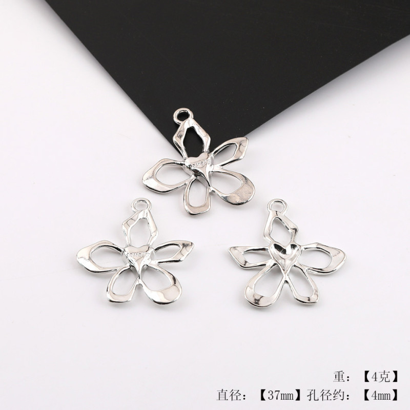 Simple Irregular Hollow Flower Love Sun Face-shaped Pendant Diy Handmade Necklace Alloy