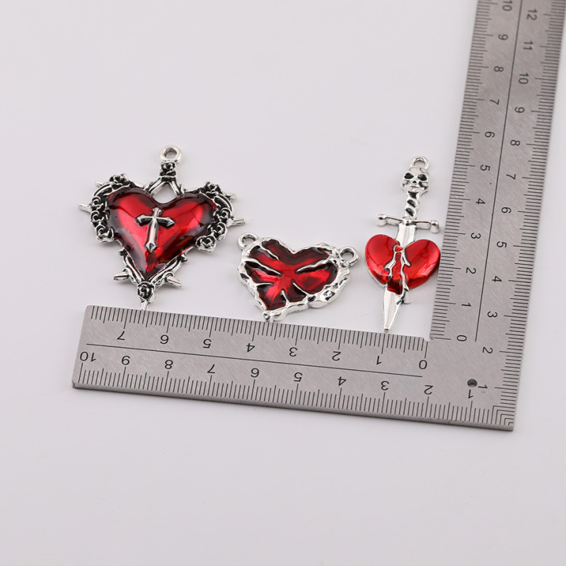 European and American Retro Cross Love Thorns Rose Alloy Pendant Diy Handmade Necklace