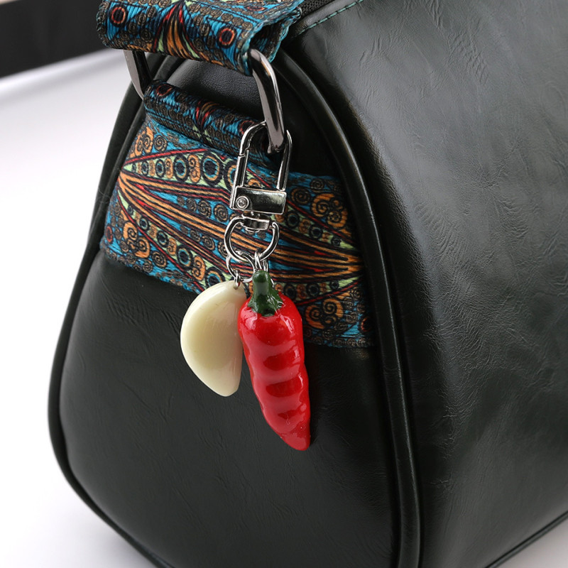 Creative Simulation Vegetable Keychain Pepper Garlic Sweet Potato Pendant Student School