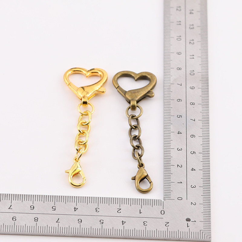 26mm Love Buckle Plus Four-section Chain Lobster Key Dy Handmade Bag Plush Doll Toy Key