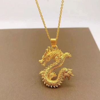 2024 New Year of the Dragon Necklace Flying in the Sky Pendant Non-fading Zodiac Same