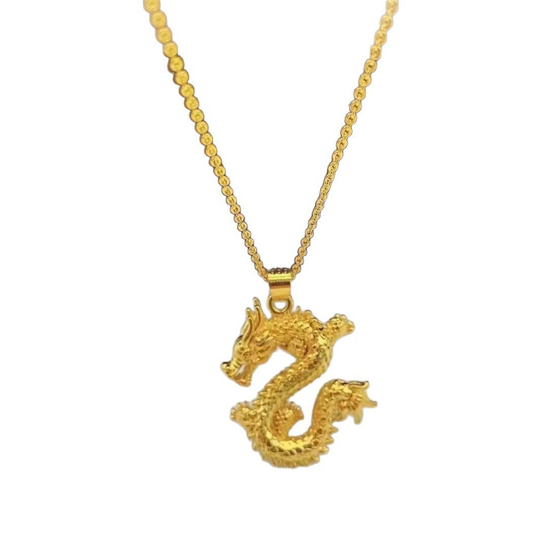 2024 New Year of the Dragon Necklace Flying in the Sky Pendant Non-fading Zodiac Same