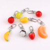 Creative Simulation Resin Strawberry Mangosteen Mango Pendant Keychain Bag Headphone Box