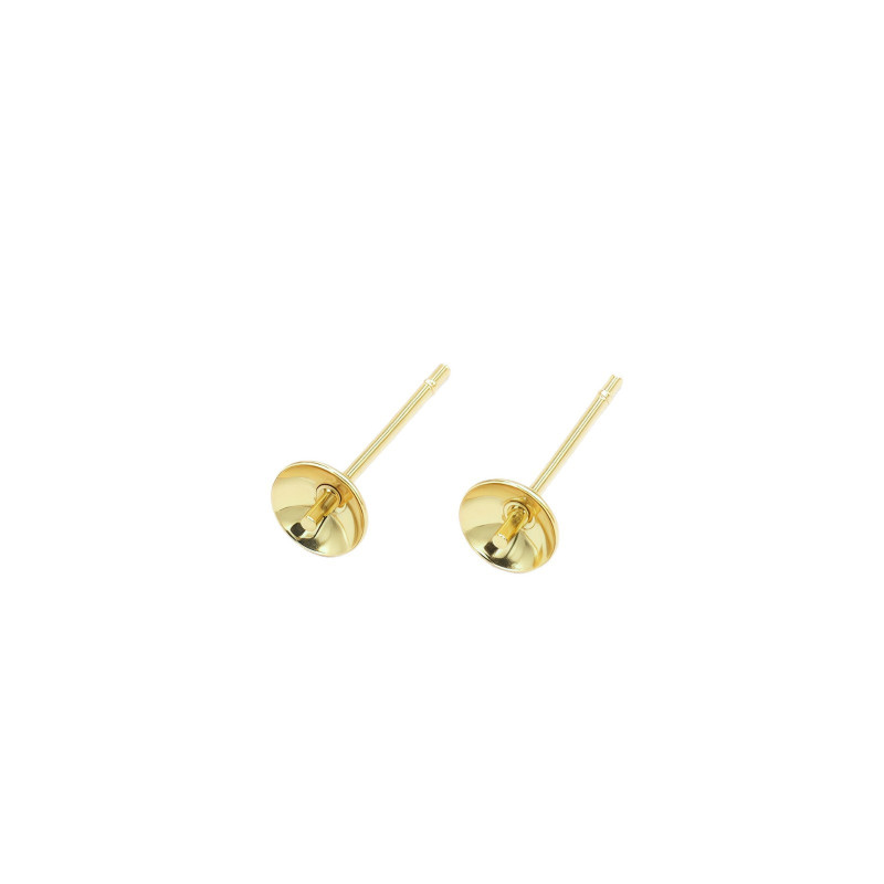 14k Gold-filled Color-preserving Earrings, Pearl Bowl Needles, Natural Crystal Beading