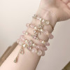Strong Color Retention 14k Gold Powder Family Crystal Bracelet Handmade with Torus Spacer
