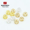 14k Gold-filled Color-protected Hollow Copper Coin Spacer Beads Diy Jewelry Accessories