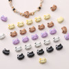Alloy Spray Paint Dripping Kitten Straight Hole Separated Beads Handmade Diy Bracelet