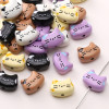 Alloy Spray Paint Dripping Kitten Straight Hole Separated Beads Handmade Diy Bracelet