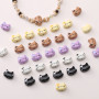 Alloy Spray Paint Dripping Kitten Straight Hole Separated Beads Handmade Diy Bracelet