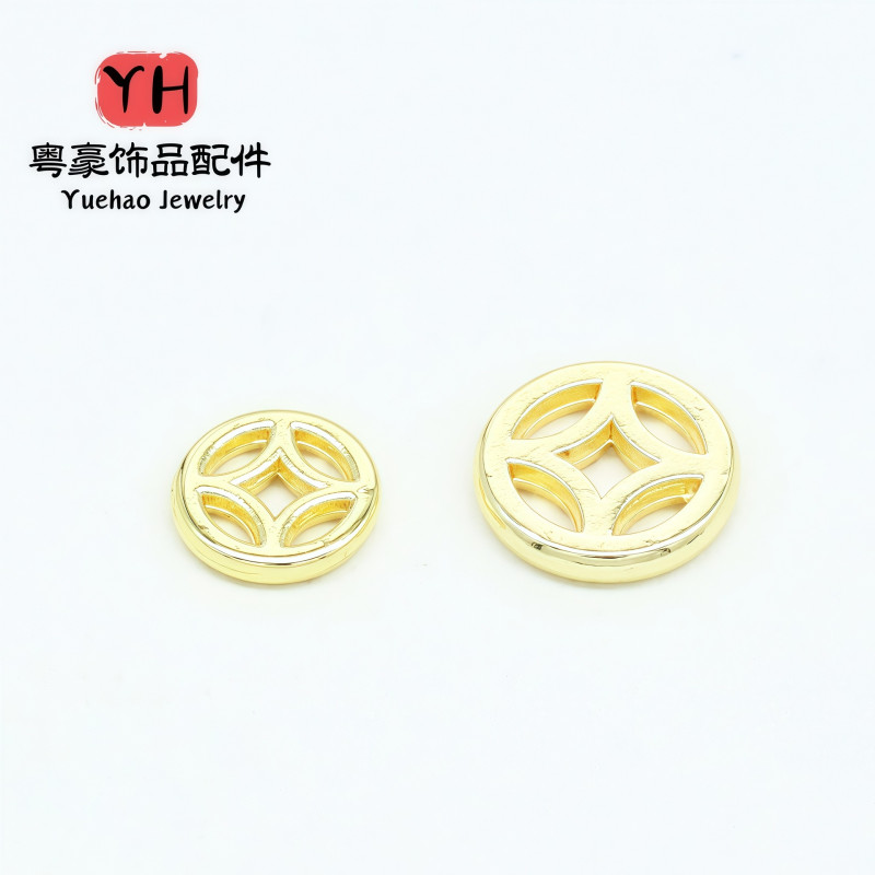 14k Gold-filled Color-protected Hollow Copper Coin Spacer Beads Diy Jewelry Accessories