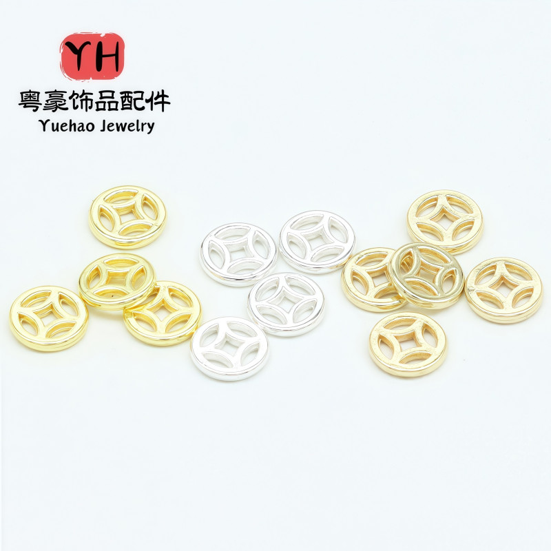 14k Gold-filled Color-protected Hollow Copper Coin Spacer Beads Diy Jewelry Accessories