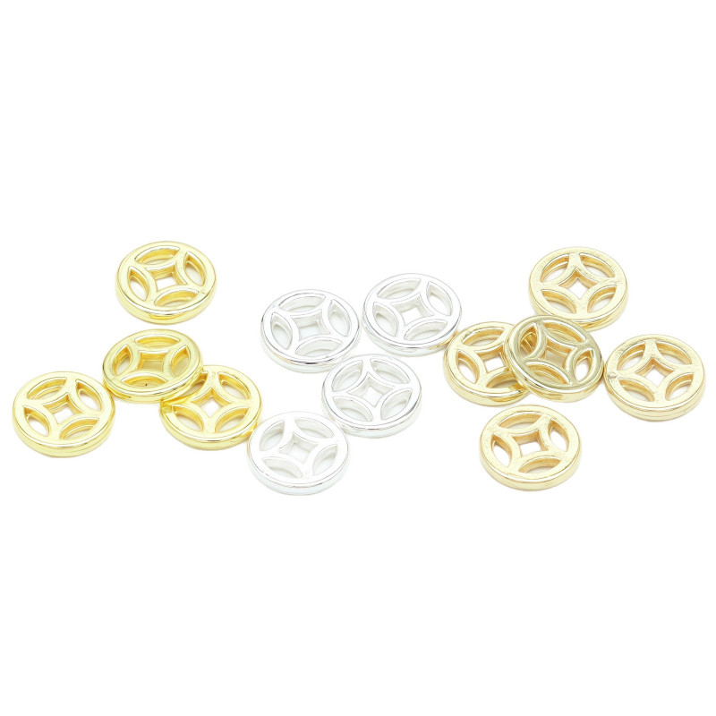 14k Gold-filled Color-protected Hollow Copper Coin Spacer Beads Diy Jewelry Accessories