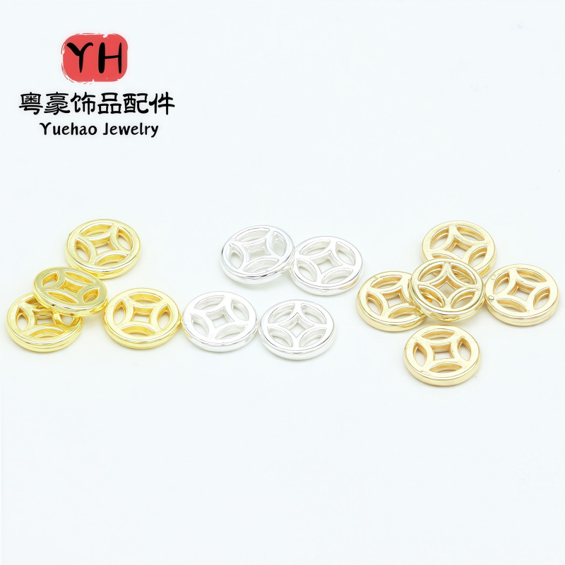 14k Gold-filled Color-protected Hollow Copper Coin Spacer Beads Diy Jewelry Accessories