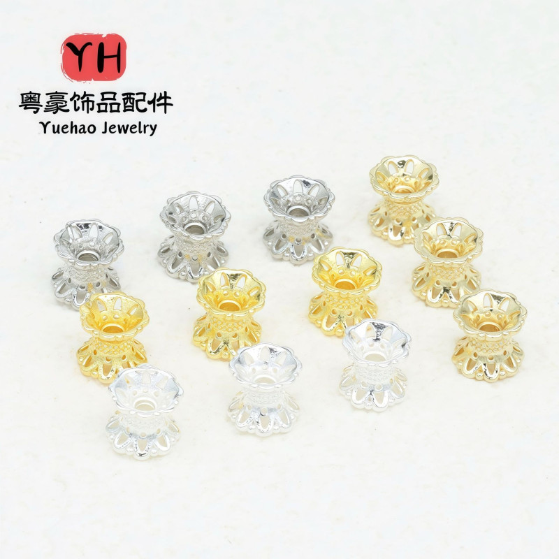 14k Gold-filled Color-preserving Hollow Small Waist Flower Holder Separated by Beads Hat