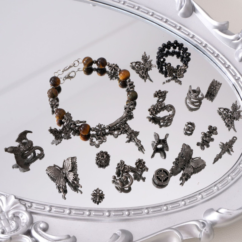 Alloy Bead Ring Rose Butterfly Spacer Accessories Handmade Diy Bracelet Mobile Phone
