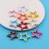 Colorful Paint Hand-painted Polka Dot Five-pointed Star Spring Buckle Diy Bag Keychain