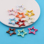 Colorful Paint Hand-painted Polka Dot Five-pointed Star Spring Buckle Diy Bag Keychain