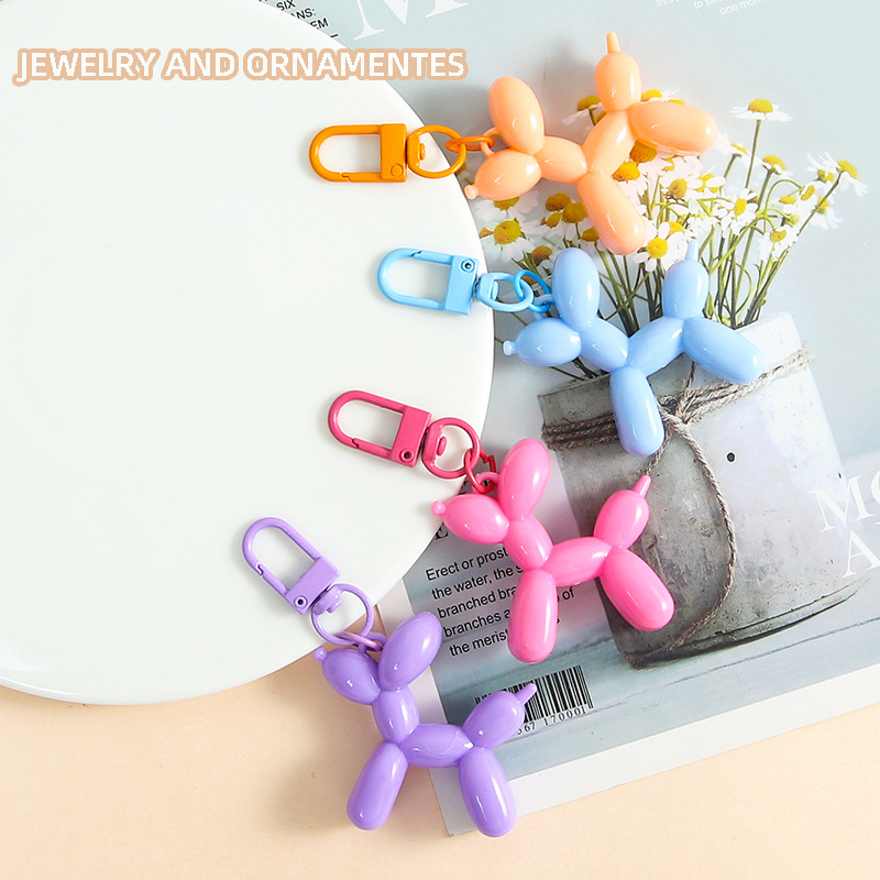 Simple and Cute Solid Color Puppy Door Buckle Keychain Pendant Men and Women Bags Diy