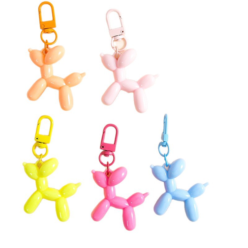 Simple and Cute Solid Color Puppy Door Buckle Keychain Pendant Men and Women Bags Diy