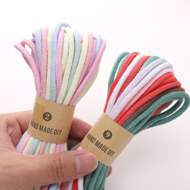 4mm Cotton Thread Segment Dyed Gradient Color Braided Rope, Handmade Diy Jewelry