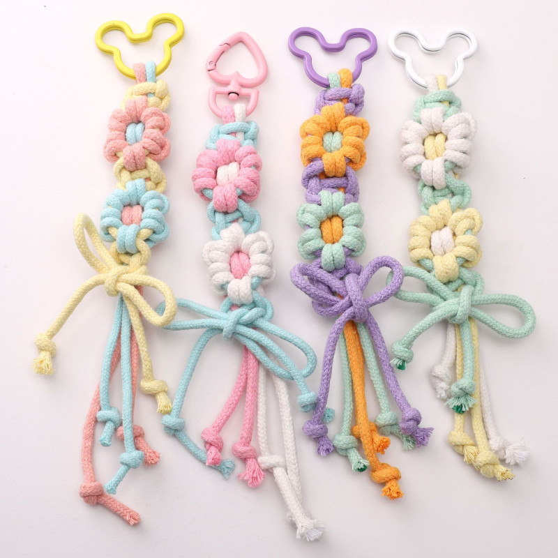 4mm Cotton Thread Segment Dyed Gradient Color Braided Rope, Handmade Diy Jewelry
