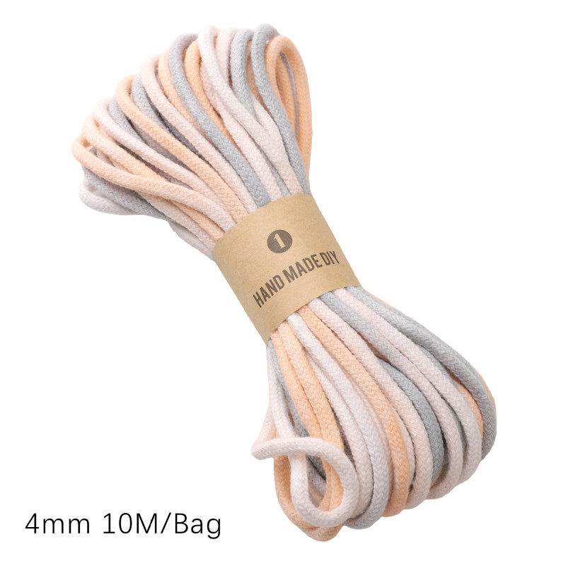 4mm Cotton Thread Segment Dyed Gradient Braided Rope Handmade Diy Accessories Jewelry
