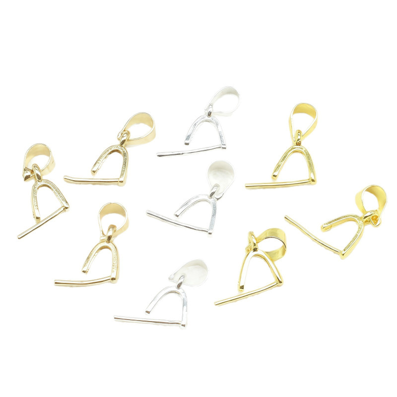 14k Gold Pendant Buckle Diy Jadeite Crystal Melon Seed Jade Clip Needle
