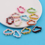 Candy-colored Cloud Paint Spring Buckle Colorful Open Ring Diy Keychain Book Card