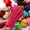 3-4mm Core-spun Cotton Single Color Braided Rope Bracelet Accessories Handmade Diy Hand