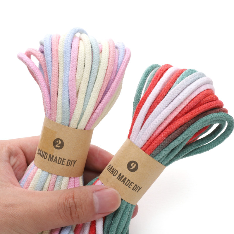 10 Meters of Cotton Thread Dyed with Gradient Colors Braided Rope Hand String Beaded