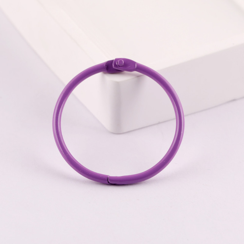 45mm Color Painted Metal Round Book Ring Buckle Open Keychain Loose-leaf Accessories