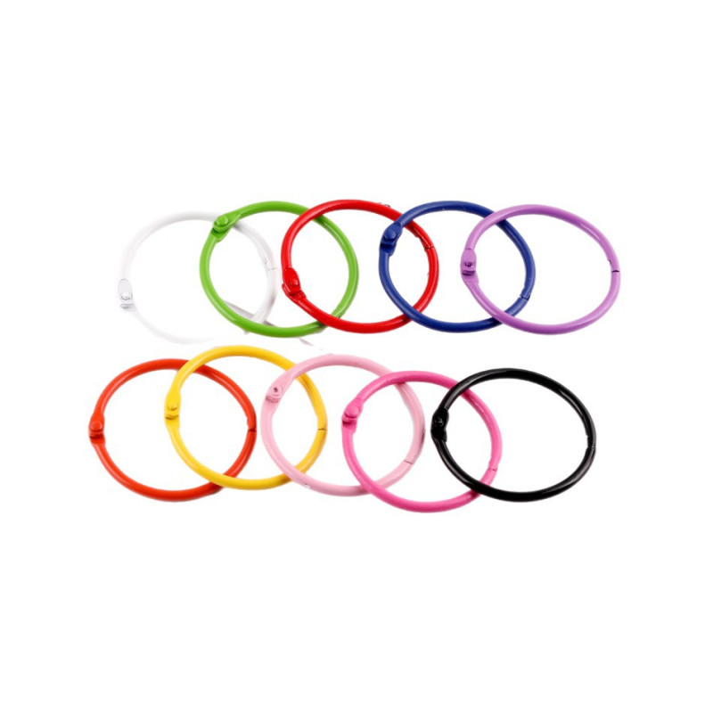 45mm Color Painted Metal Round Book Ring Buckle Open Keychain Loose-leaf Accessories
