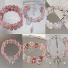 Peach Bow Bracelet for Women Ins Sweet and Super White Pink Butterfly Beaded Student Best
