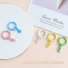 Rich and Diverse Colors Spring Ring Painted Four-section Chain Zinc Alloy Keychain Diy