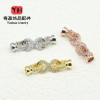 14k Gold-filled Micro-paved Zircon Pearl Buckle 8-character Golden Love Diy Handmade