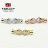 14k Gold-filled Micro-paved Zircon Pearl Buckle 8-character Golden Love Diy Handmade